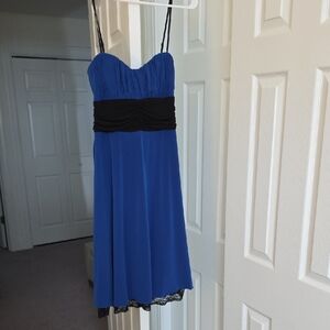 Speechless Strapless Blue and Black Dress